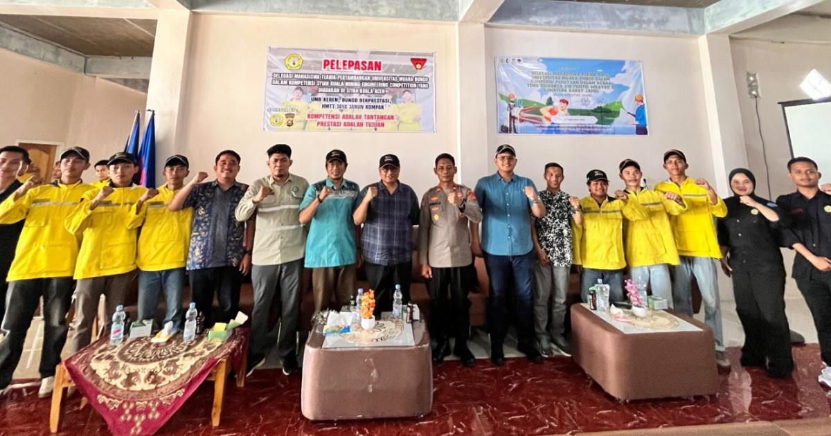 Ketua Yayasan H. Andriansyah Lepas Delegasi UMB Prodi Teknik Pertambangan Pada Ajang Nasional Mining Competition Banda Aceh
